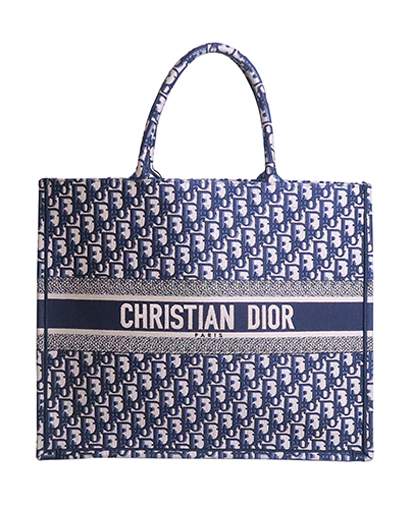 Oblique Book Tote, &pound;1,500, Handbags, Blue, Canvas, Front view